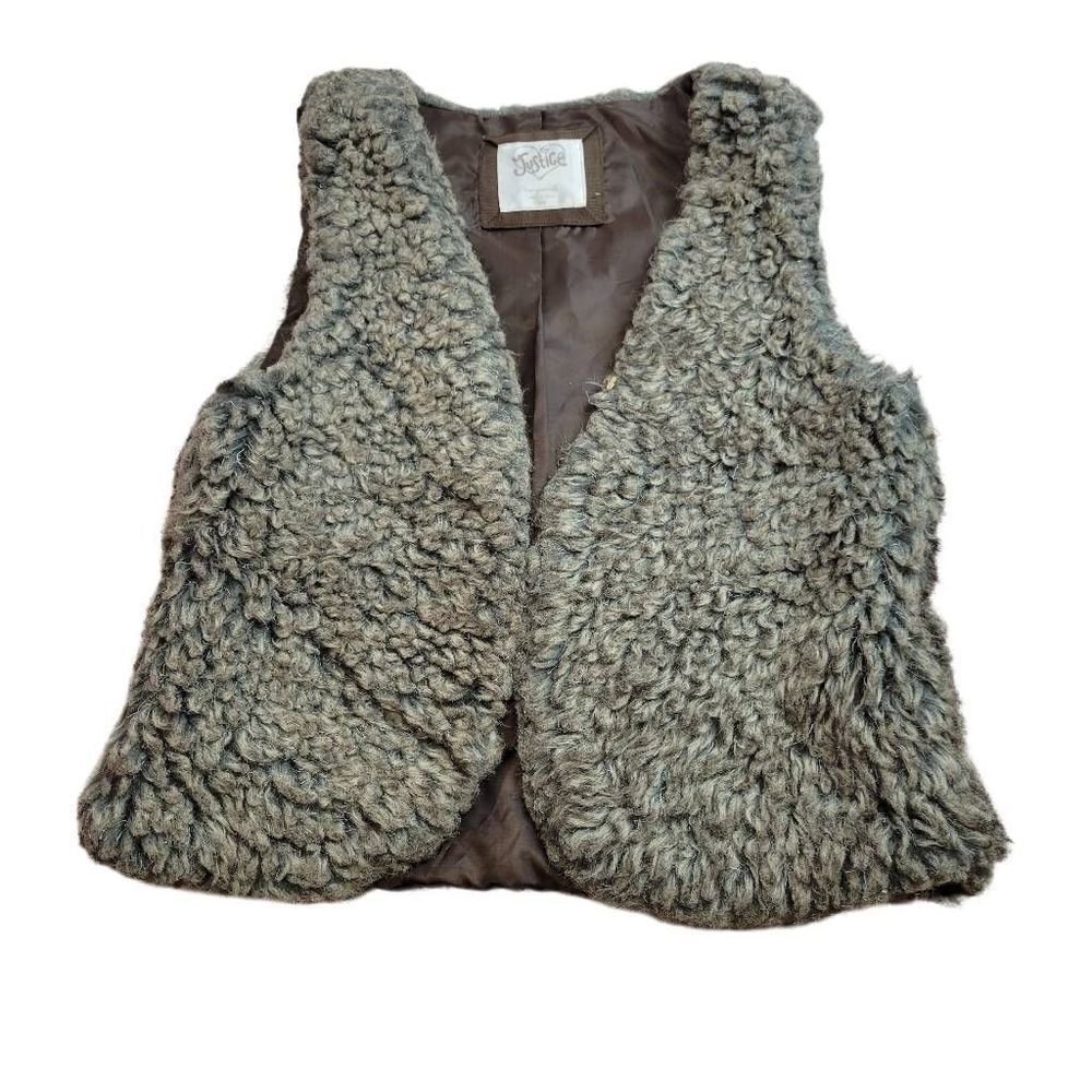 Justice fuzzy vest L
